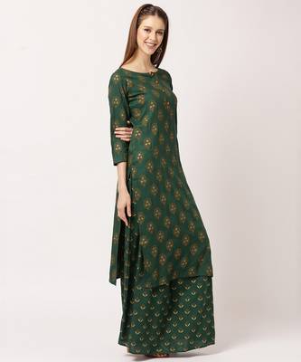 Green digital print rayon salwar 3