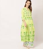 Green digital print cotton salwar