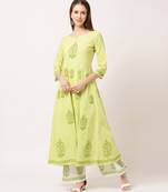 Yellow digital print cotton salwar
