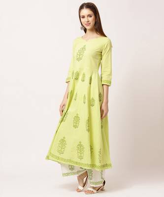 Yellow digital print cotton salwar 2