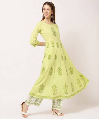 Yellow digital print cotton salwar 3