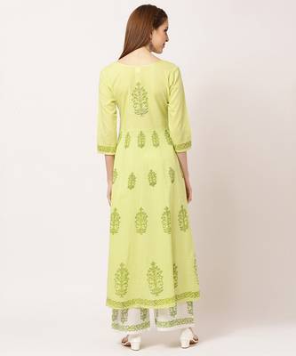Yellow digital print cotton salwar 4