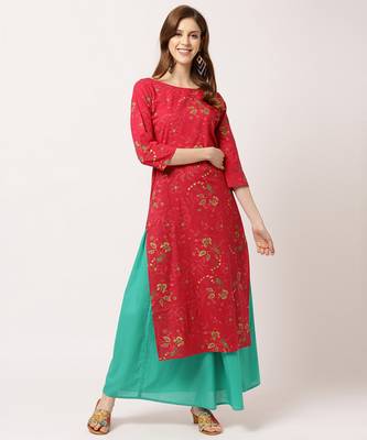 Red digital print cotton salwar 1
