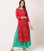Red digital print cotton salwar