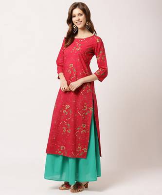 Red digital print cotton salwar 2