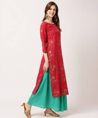 Red digital print cotton salwar 3