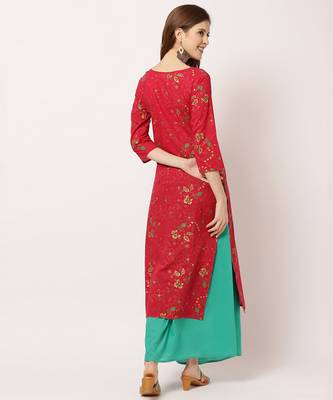 Red digital print cotton salwar 4