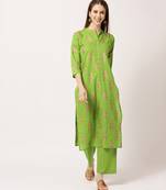 Green digital print cotton salwar