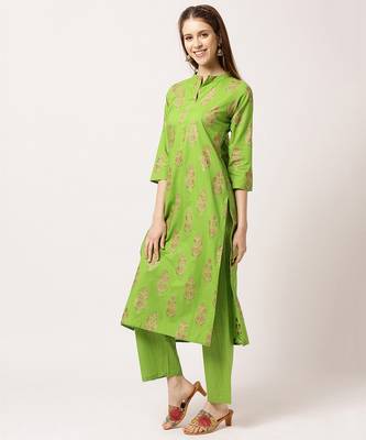 Green digital print cotton salwar 2
