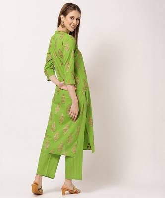 Green digital print cotton salwar 4