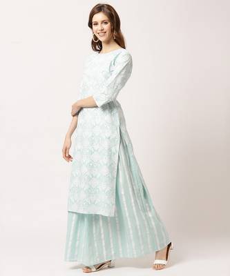 Blue digital print cotton salwar 2