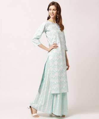 Blue digital print cotton salwar 3
