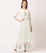 White digital print cotton salwar