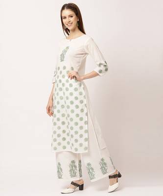White digital print cotton salwar 2