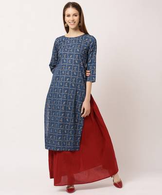 Blue digital print cotton salwar 1