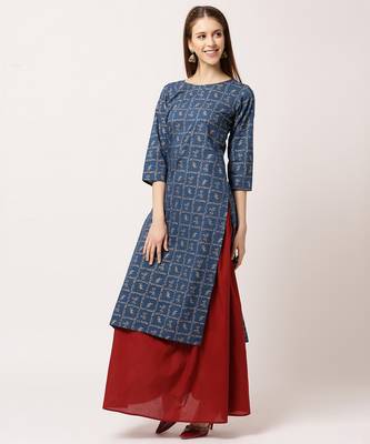Blue digital print cotton salwar 2