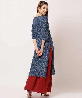 Blue digital print cotton salwar 4