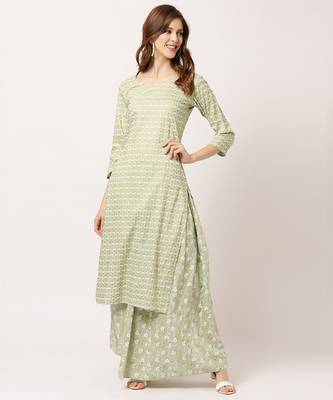 Green digital print rayon salwar 1