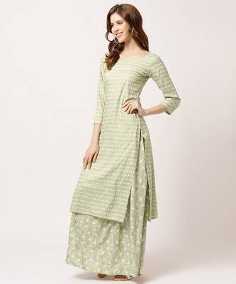 Green digital print rayon salwar 2