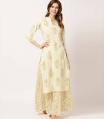 White digital print cotton salwar