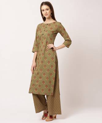 Green digital print cotton salwar 2