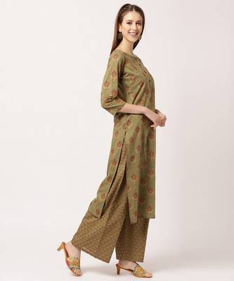 Green digital print cotton salwar 3