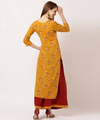 Yellow digital print cotton salwar 4