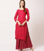Red digital print rayon salwar