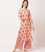 Peach digital print rayon salwar