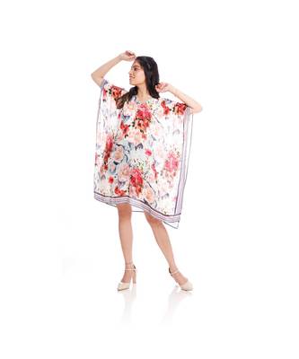 Pink and White Floral Print Kaftan Tunic to keep you updated with the Latest Fashion 4