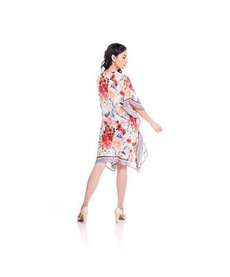 Pink and White Floral Print Kaftan Tunic to keep you updated with the Latest Fashion 5