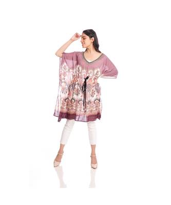 Lilac Paisley Print Front Tie Kaftan Tunic to keep you updated with the Latest Fashion 2