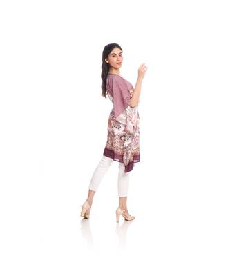 Lilac Paisley Print Front Tie Kaftan Tunic to keep you updated with the Latest Fashion 3