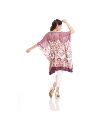 Lilac Paisley Print Front Tie Kaftan Tunic to keep you updated with the Latest Fashion 4