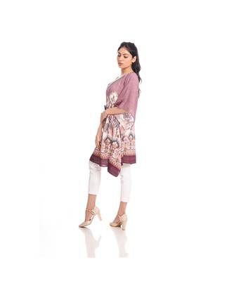 Lilac Paisley Print Front Tie Kaftan Tunic to keep you updated with the Latest Fashion 5