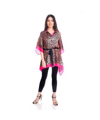 Fuschia and Brown Animal Print Kaftan Shirt to keep you updated with the Latest Fashion 1