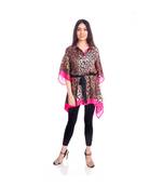 Fuschia and Brown Animal Print Kaftan Shirt to keep you updated with the Latest Fashion