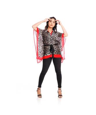 Red and Black Animal Print Kaftan Shirt to keep you updated with the Latest Fashion 3