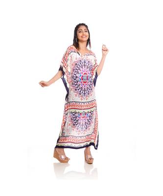 Multicolor Gabstract Print Long Kaftan to keep you updated with the Latest Fashion 2