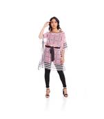 Pink and White Geometric Print Front tie Print Kaftan Tunic to keep you updated with the Latest Fashion