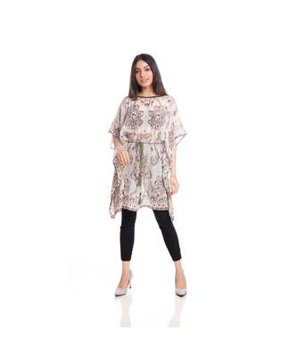 Grey Paisley Print Front tie Print Kaftan Tunic to keep you updated with the Latest Fashion 1