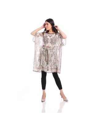 Grey Paisley Print Front tie Print Kaftan Tunic to keep you updated with the Latest Fashion 3