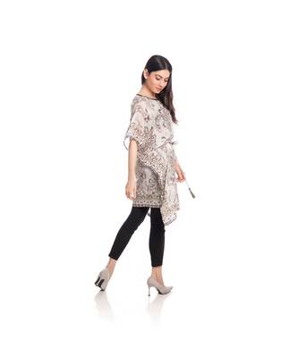 Grey Paisley Print Front tie Print Kaftan Tunic to keep you updated with the Latest Fashion 4