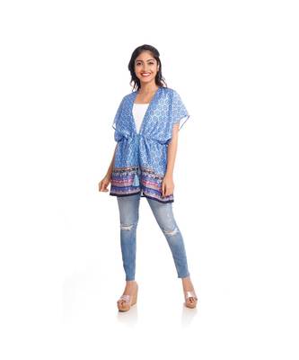 Blue Abstract Print Front Tie Kaftan Tunic to keep you updated with the Latest Fashion 2
