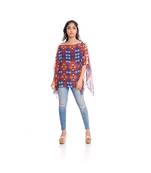 Multicolorcolor Kilim Print Multicolorway Button Poncho to keep you updated with the Latest Fashion