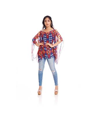 Multicolorcolor Kilim Print Multicolorway Button Poncho to keep you updated with the Latest Fashion 2