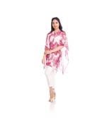 Pink and White Floral Print Multicolorway Button Poncho to keep you updated with the Latest Fashion