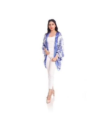 Blue and White Floral Print Cape to keep you updated with the Latest Fashion 1