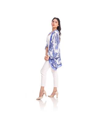Blue and White Floral Print Cape to keep you updated with the Latest Fashion 2