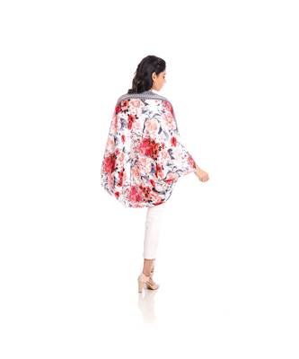 White and Pink Floral Print Cape to keep you updated with the Latest Fashion 5